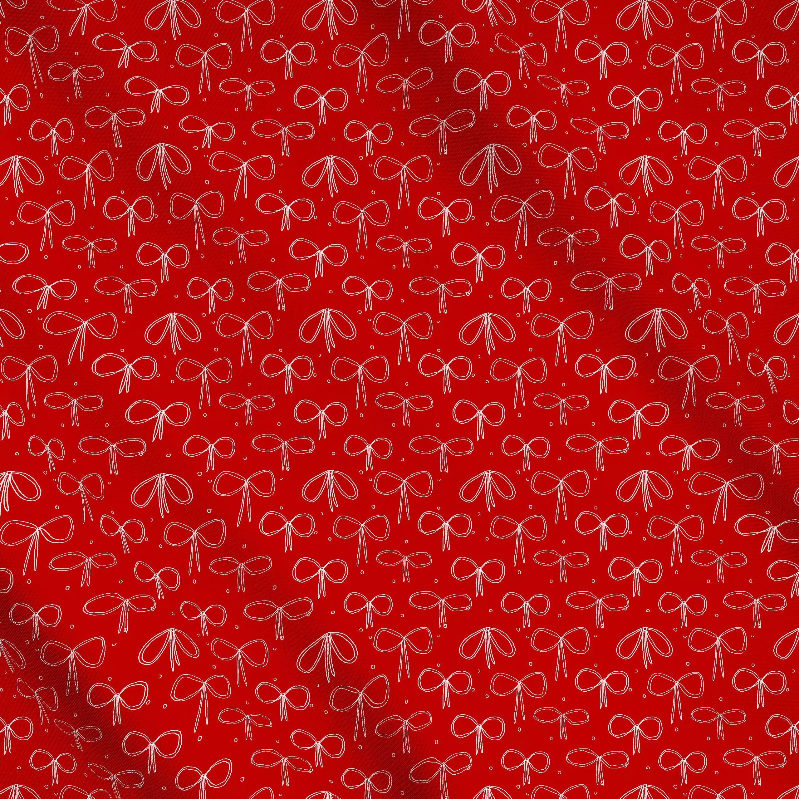 Meterware Schleifenmuster dunkelrot - Weihnachten, Symbole & Muster - von „Lena Yokota"; Illustration, Weihnachten, rot, Ges...