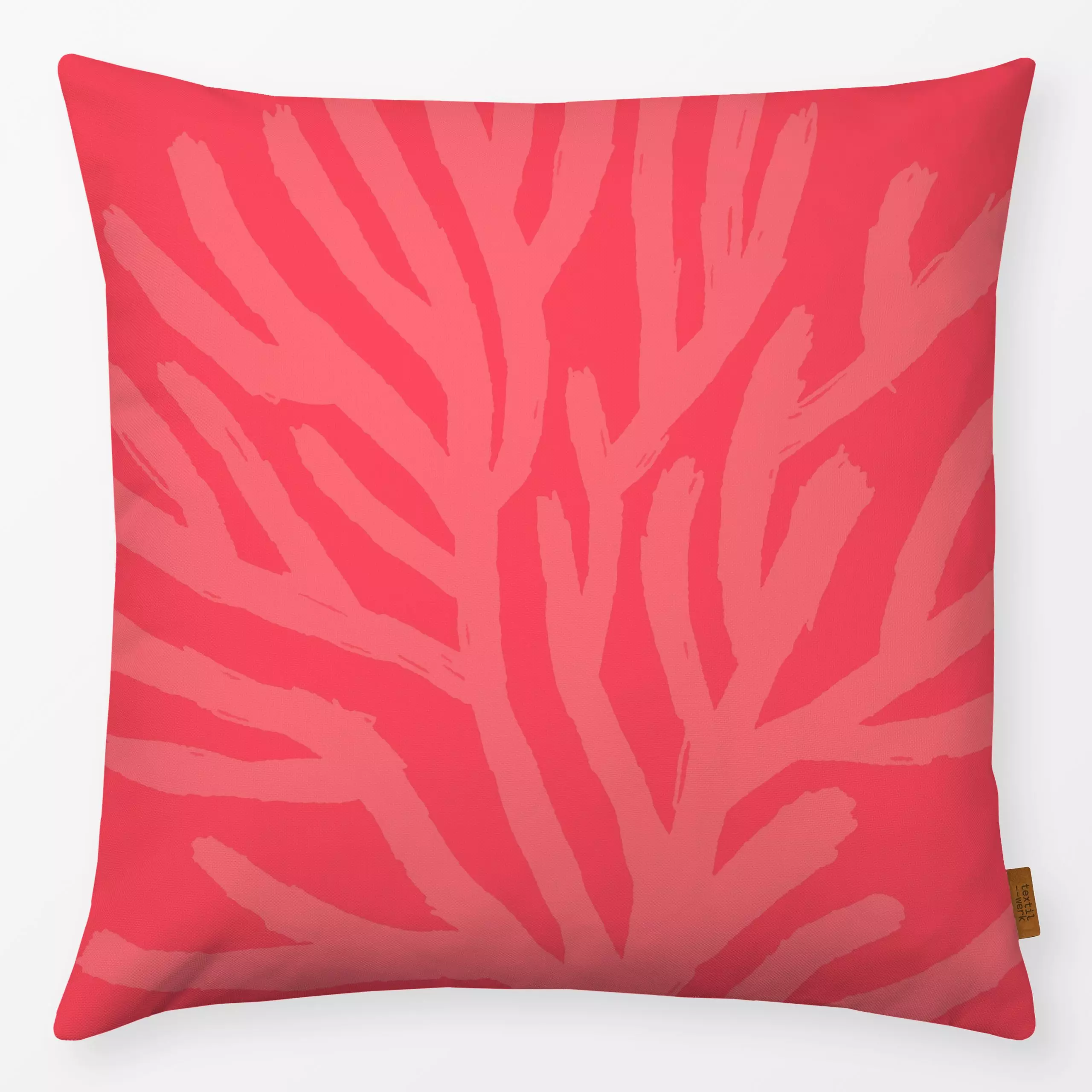 Kissen Vibrant Summer - Koralle rot - Natur & Landschaft, Sommer - von „Carolin Vonhoff"; Zeichnung, Meer, Strand, Sommer, r...