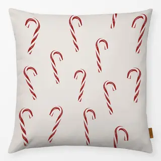 Kissen Candy Canes Muster Beige