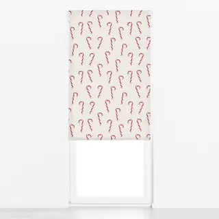 Raffrollo Candy Canes Muster Beige