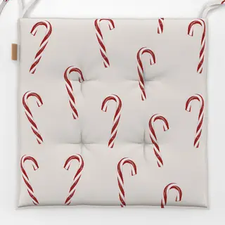 Sitzkissen Candy Canes Muster Beige