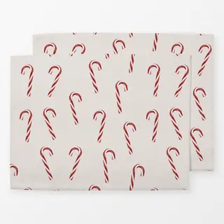 Tischset Candy Canes Muster Beige