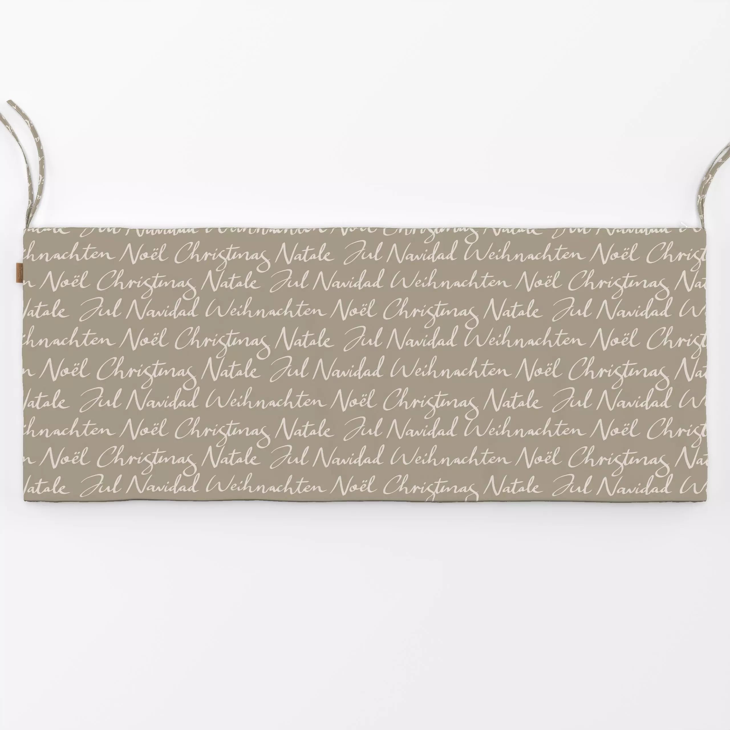 Bankauflage Weihnachten Schrift beige - Sprüche & Schriftzüge, Weihnachten - von „Studio Kesse"; Merry Christmas, Weihnachte...