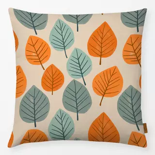 Kissen Herbstblätter rund orange grün