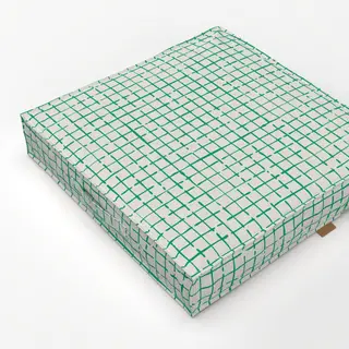 Bodenkissen Netz Karo Grün Beige