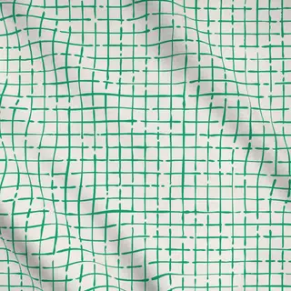 Meterware Netz Karo Grün Beige