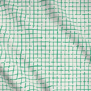 Meterware Netz Karo Grün Beige