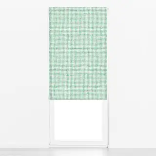 Raffrollo Netz Karo Grün Beige