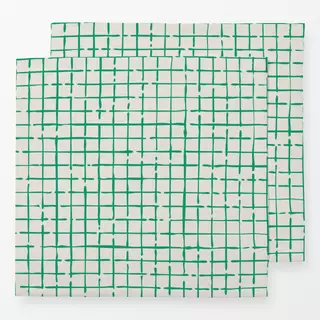 Servietten Netz Karo Grün Beige