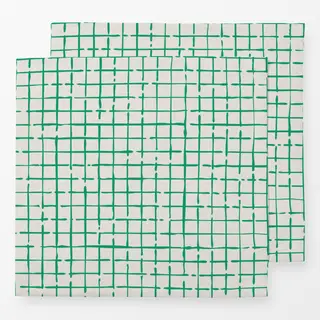 Servietten Netz Karo Grün Beige