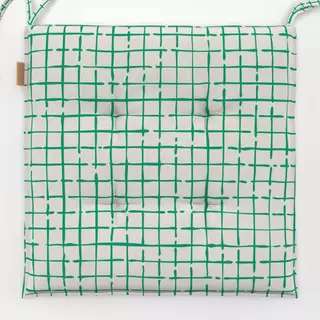 Sitzkissen Netz Karo Grün Beige