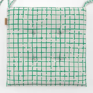 Sitzkissen Netz Karo Grün Beige