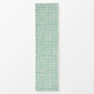 Tischläufer Netz Karo Grün Beige