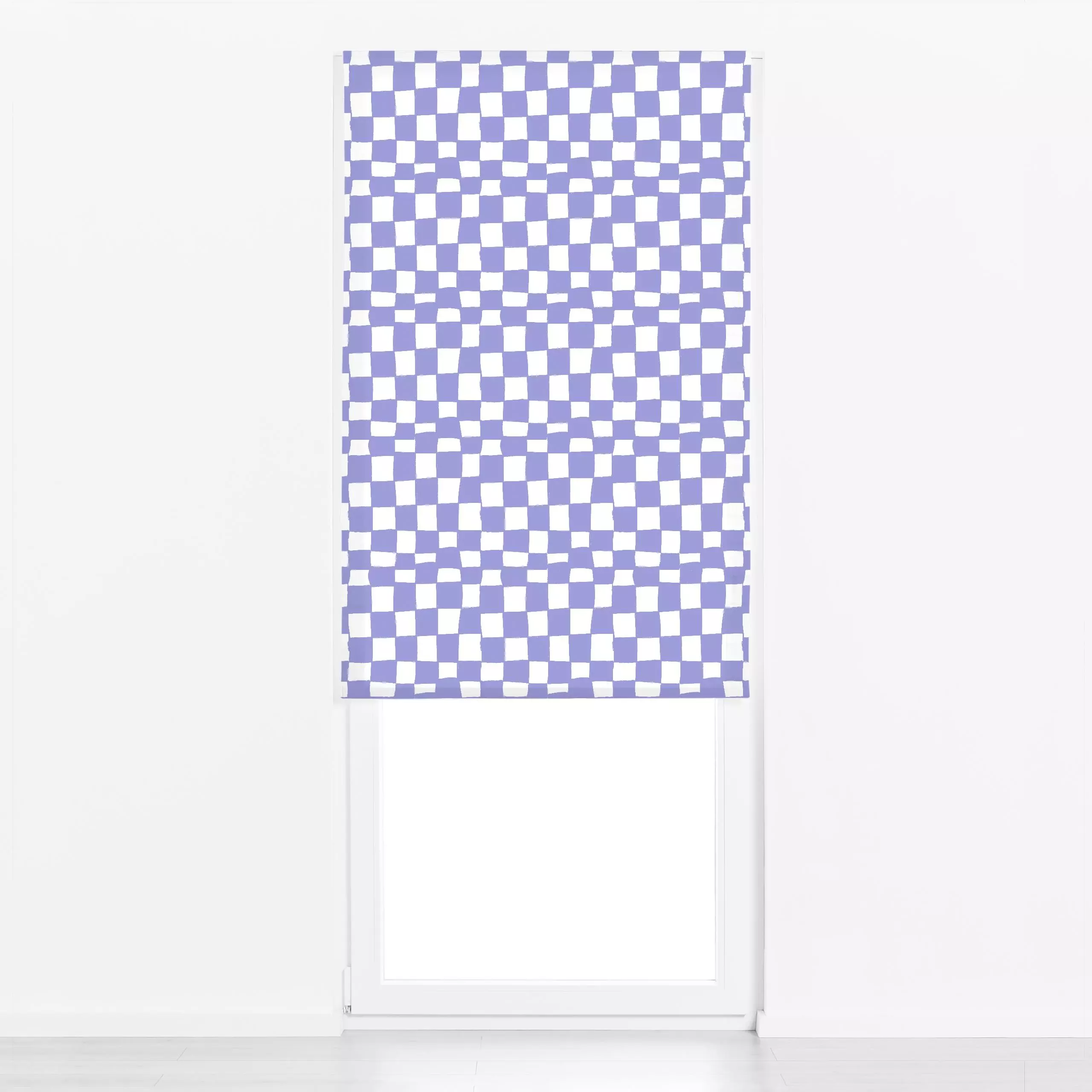 Raffrollo Lila Check - Symbole & Muster - von „Studio ROSAGRAU"; Muster, minimal, linie, Illustration, StudioROSAGRAU, check...