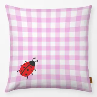 Kissen Karo Marienkäfer Lila
