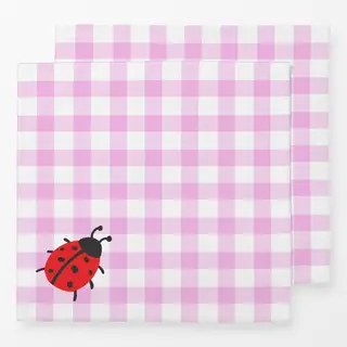 Servietten Karo Marienkäfer Lila
