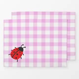 Tischset Karo Marienkäfer Lila