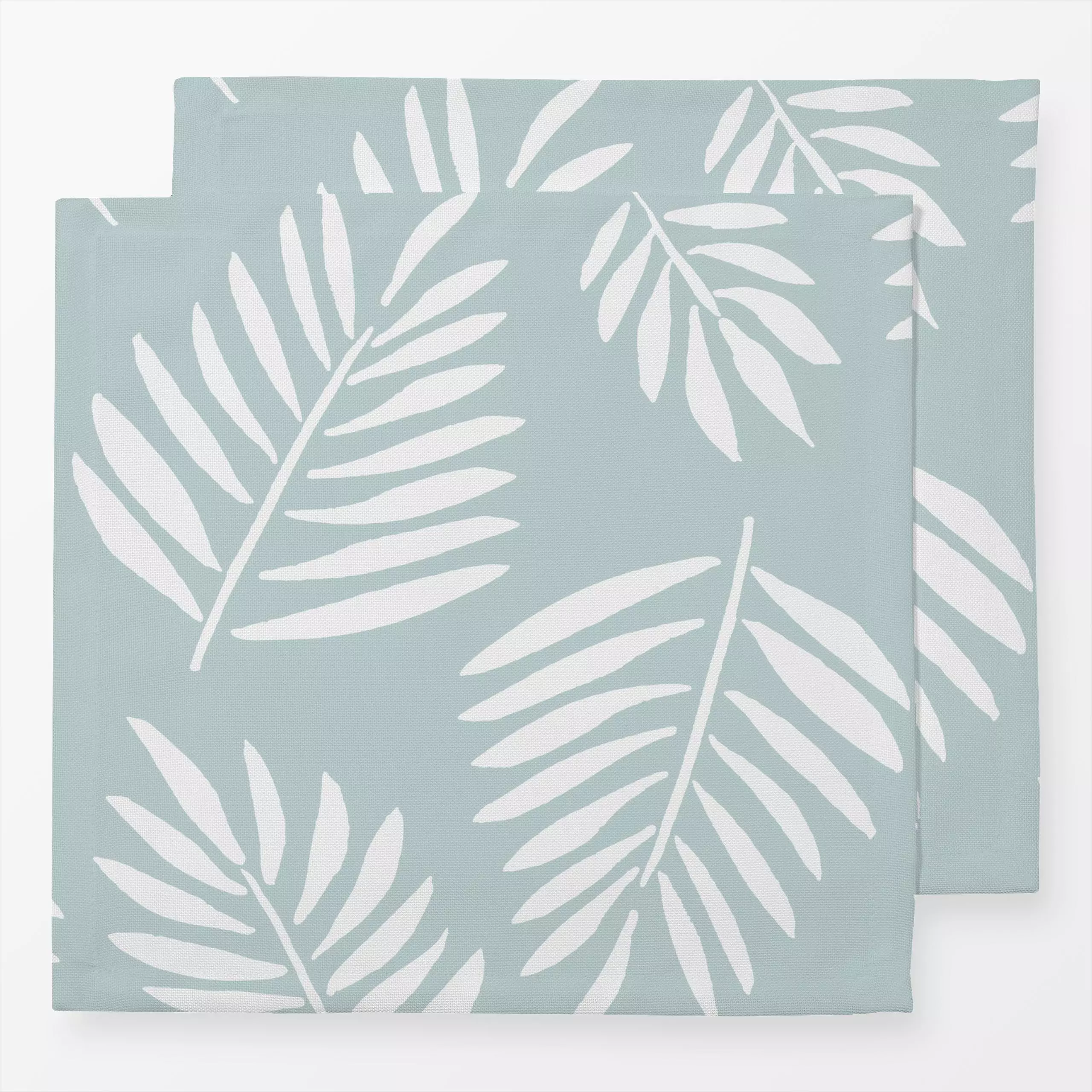 Servietten Tropical Leaves mint - Blumen & Florales, Sommer - von „Katrin Graff"; minimal, Sommer, Palmenwedel, floral, palm...