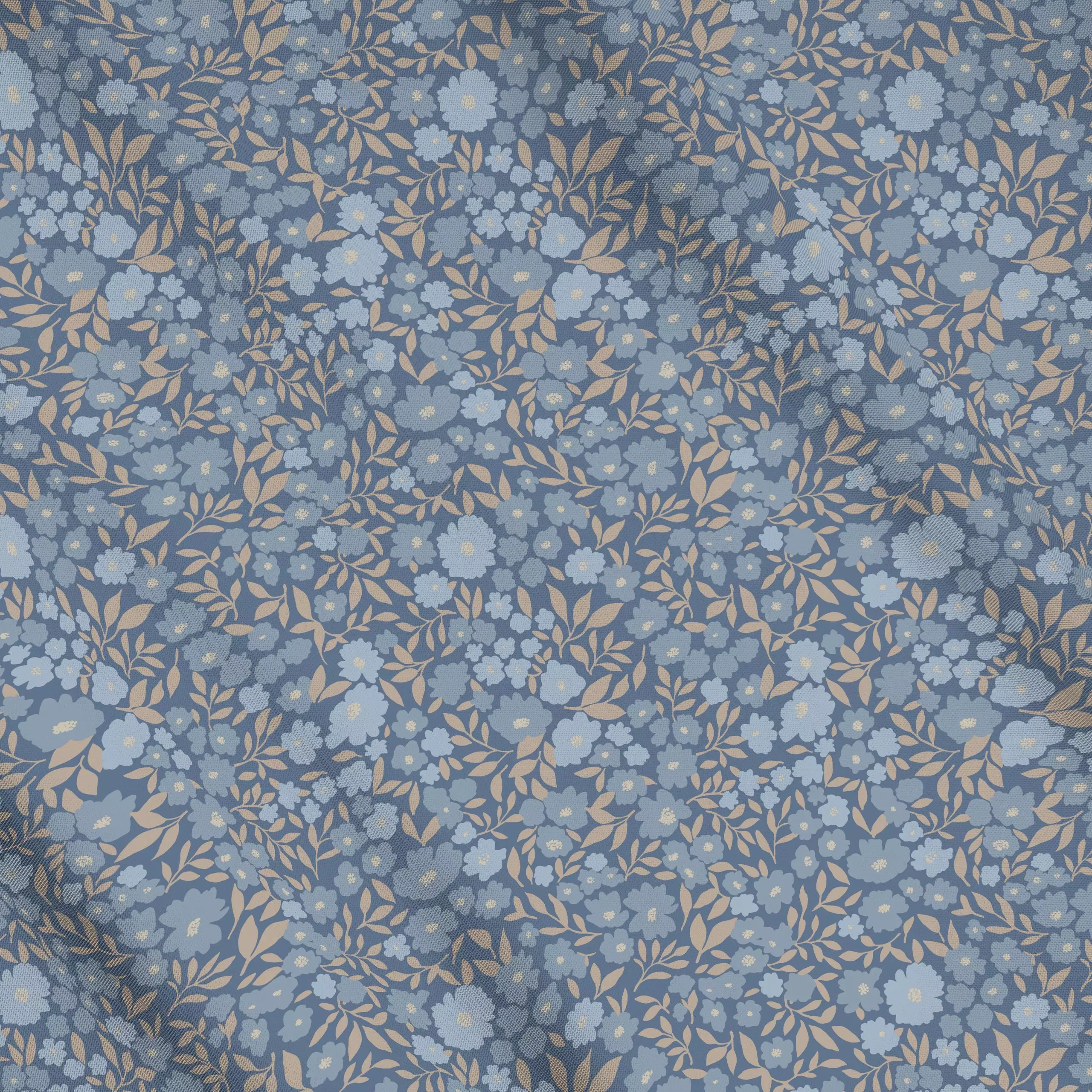 Meterware Vintage Blüten Blau - Blumen & Florales - von „Studio Kesse"; Blumen, Garten, Blüten, Geburt & Baby, floral, landh...