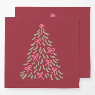 Servietten Tannenbaum altrosa
