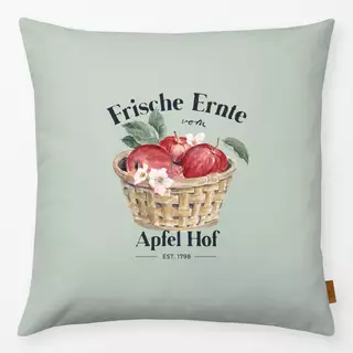 Kissen Ernte Apfel Korb milky grün
