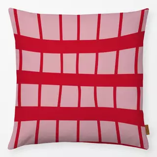 Kissen Karo Rot Pink