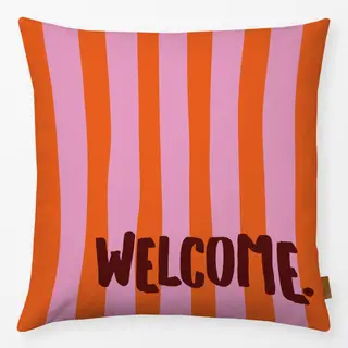 Kissen Welcome pink orange