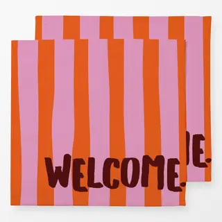 Servietten Welcome pink orange