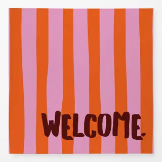 Tischdecke Welcome pink orange