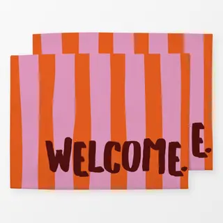Tischset Welcome pink orange