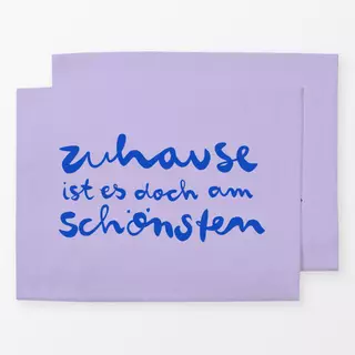 Tischset Zuhause am schönsten Lila Blau