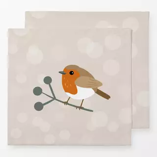 Servietten Rotkehlchen mit Zweig