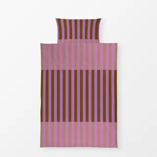 Bettwäsche Streifen lila braun
