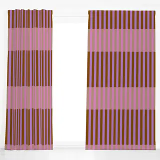 Dekovorhang Streifen lila braun