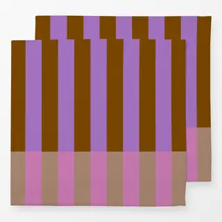 Servietten Streifen lila braun