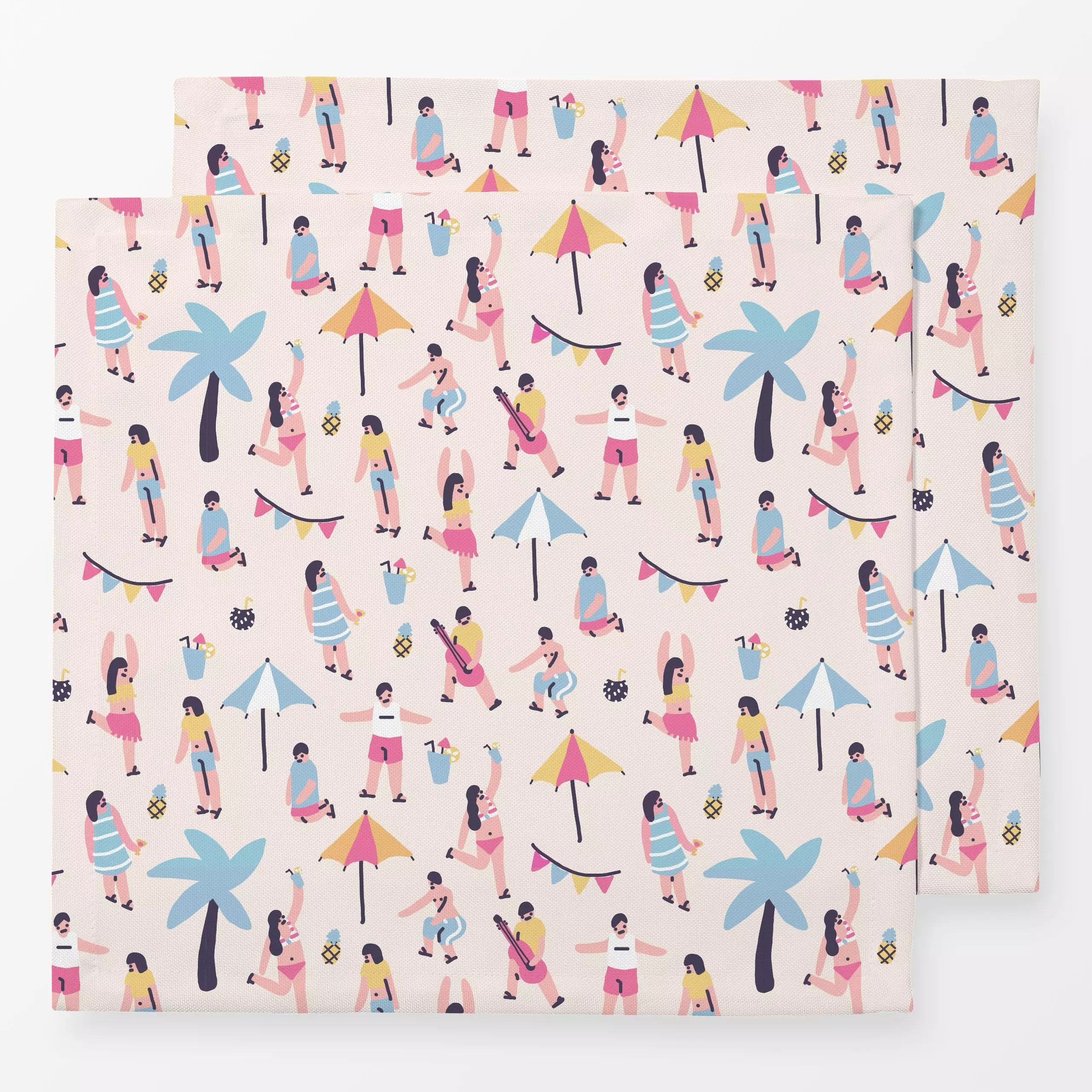 Servietten Beach Party - Sommer - von „Sara Maese"; Illustration, Sommer, summer, party, Beach, Summerfeeling, Summercollect...