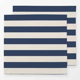 Servietten beige-blaue breite Streifen