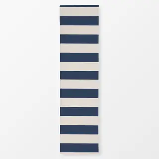 Tischläufer beige-blaue breite Streifen