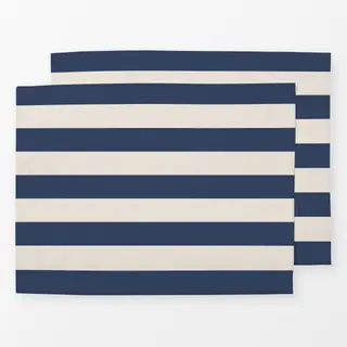 Tischset beige-blaue breite Streifen