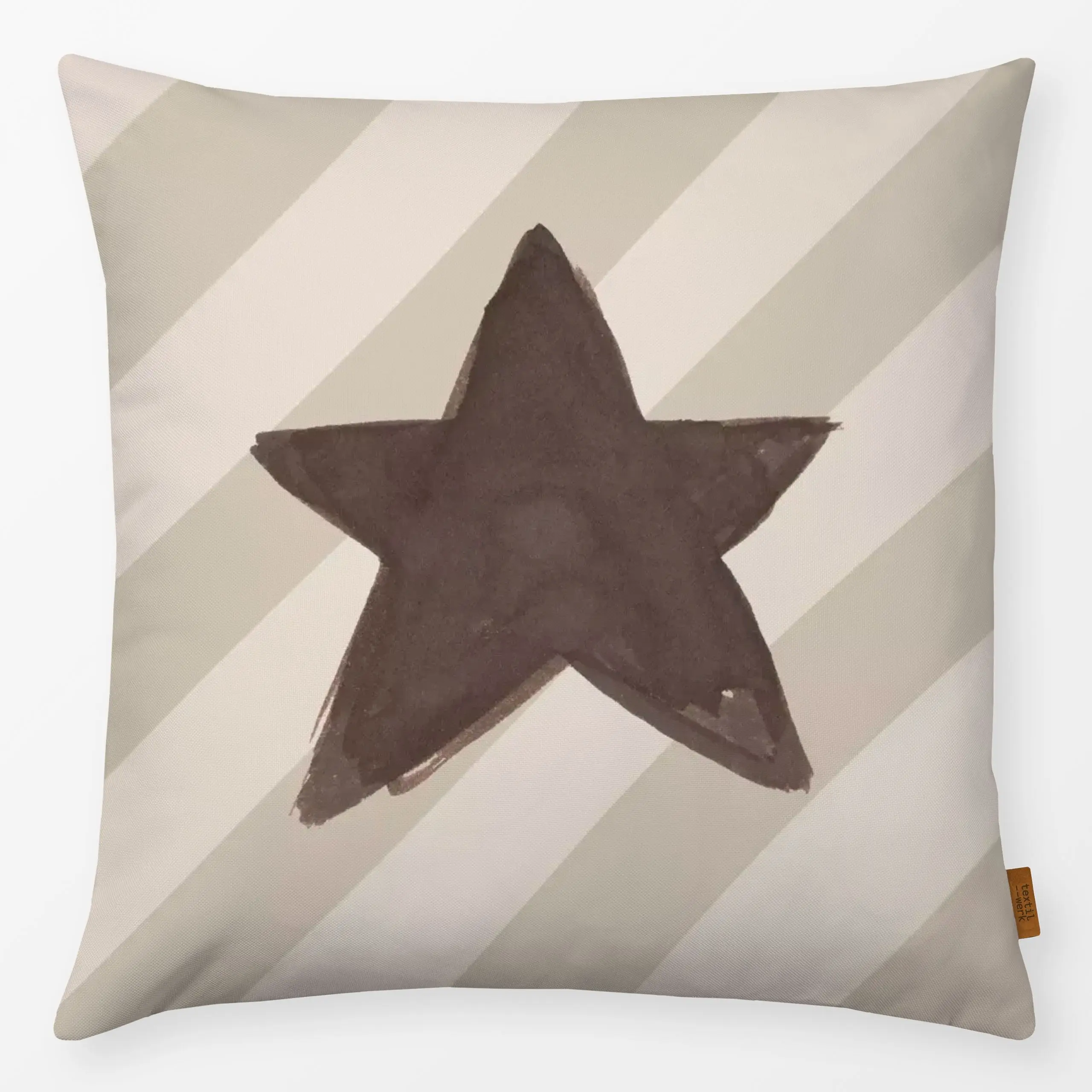 Kissen Stern Stripes - Weihnachten, Anlässe - von „Kruth Design"; Streifen, Sterne, Weihnachten, Winter, weihnachtlich, Weih...