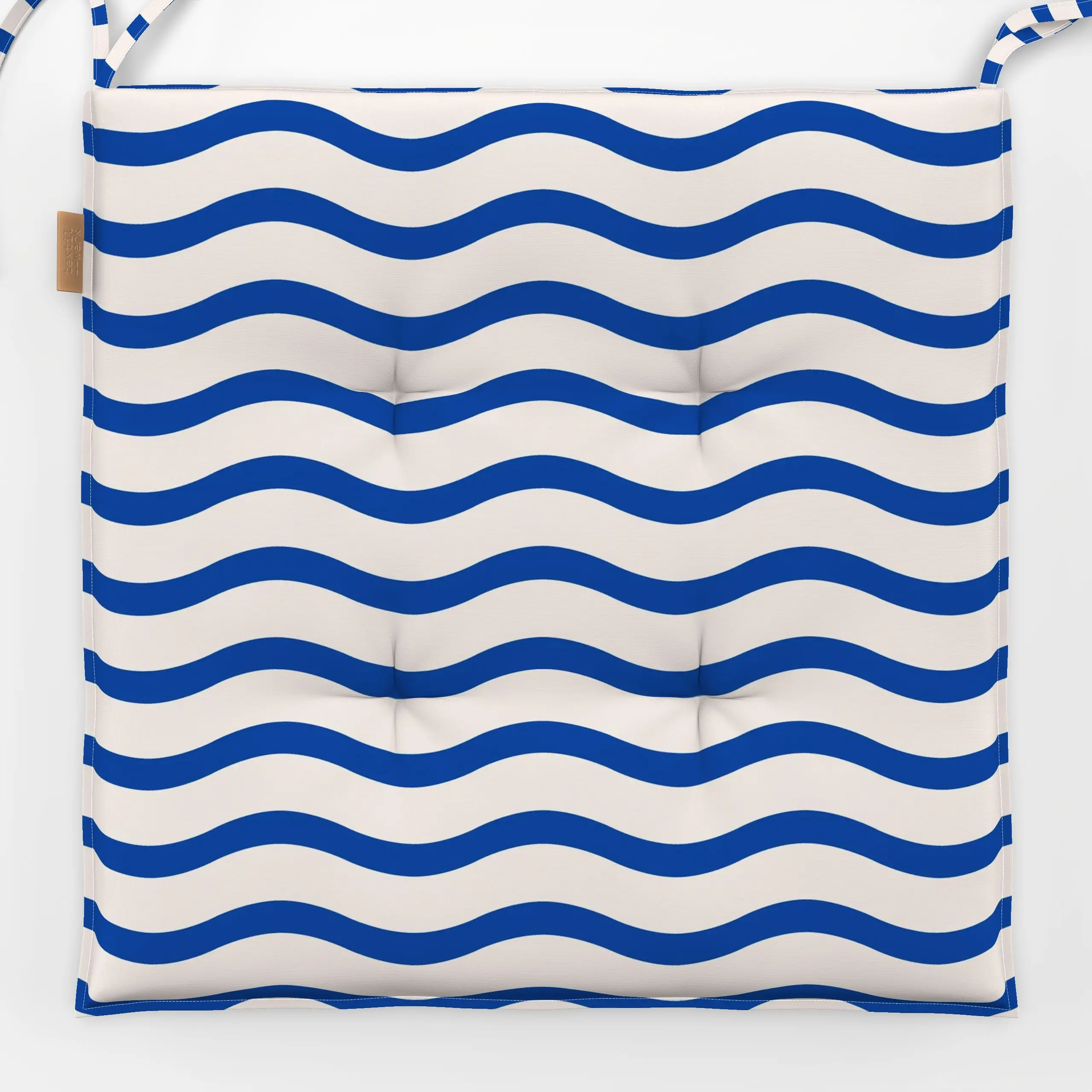 Sitzkissen Wave Stripes Blue - Sommer, Symbole & Muster - von „Jana Moßmann"; wellen, stripes, bold, streifenliebe, sommerko...