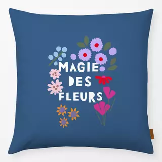 Kissen Magie des Fleurs dunkelblau