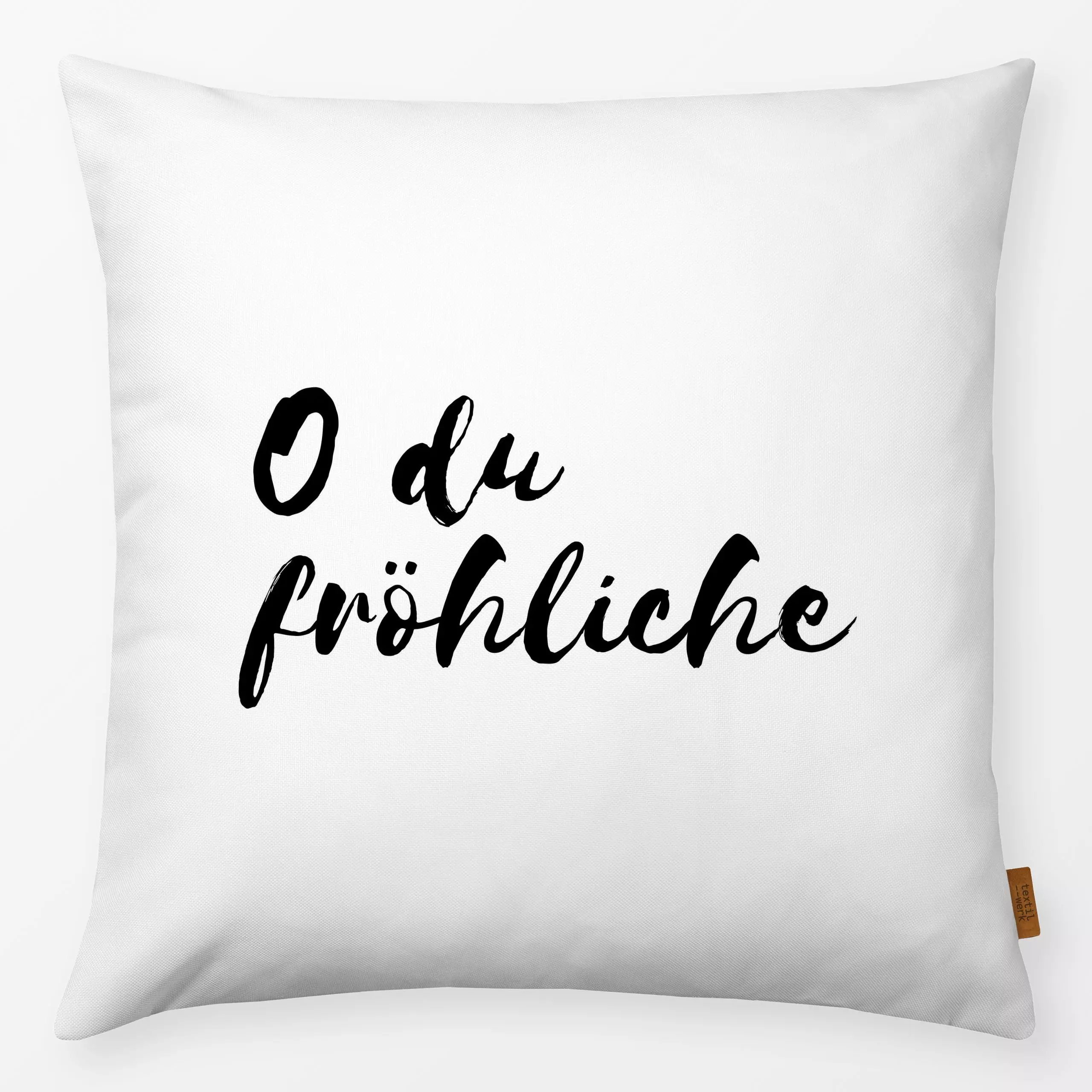 Kissen O du fröhliche - Sprüche & Schriftzüge, Weihnachten - von „Heyduda"; Merry Christmas, Weihnachten, Geschenk, Weihnach...