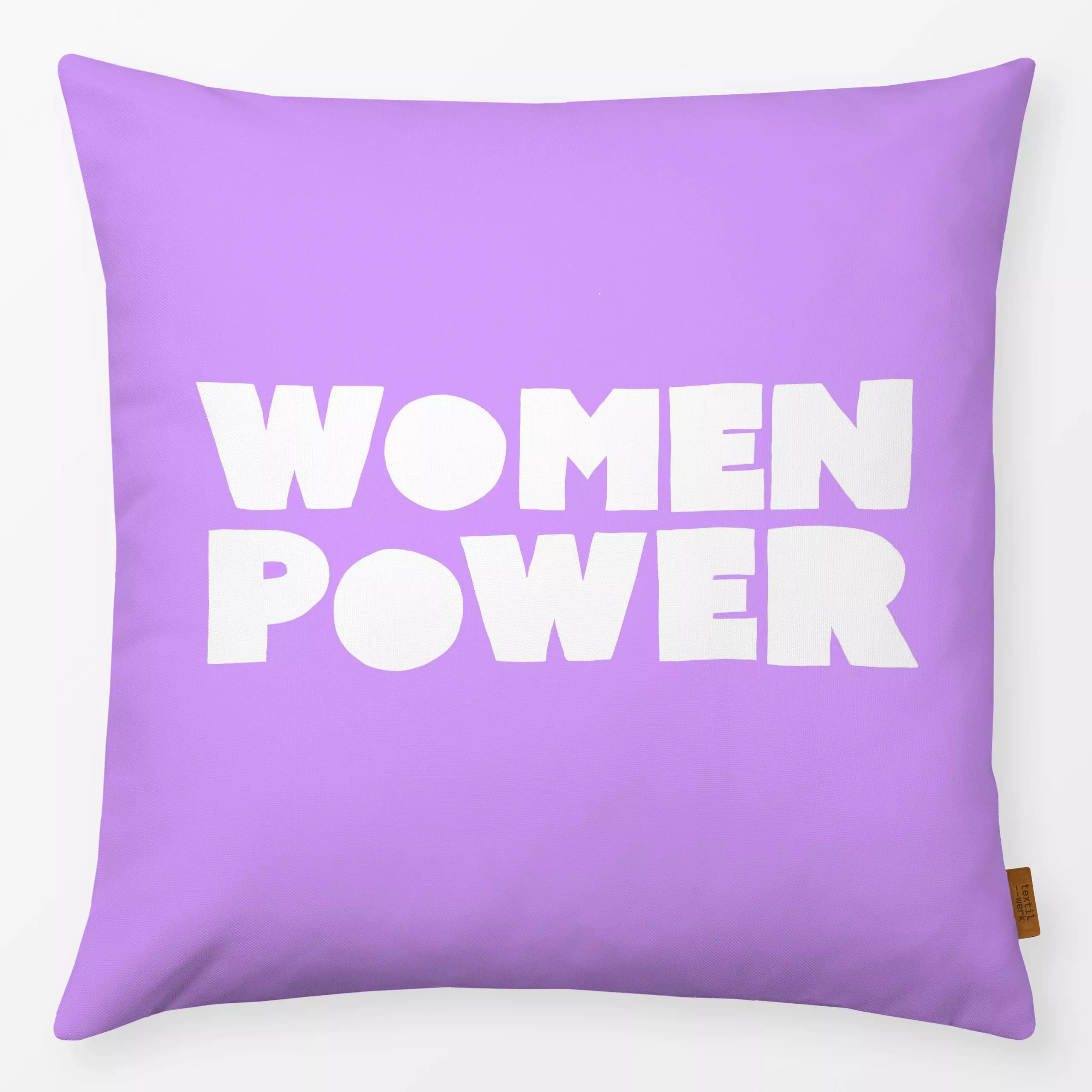 Kissen Womenpower flieder - Frühling, Sprüche & Schriftzüge - von „Resi Colter x Ursula Tücks"; Frauenpower, typografie, Wei...