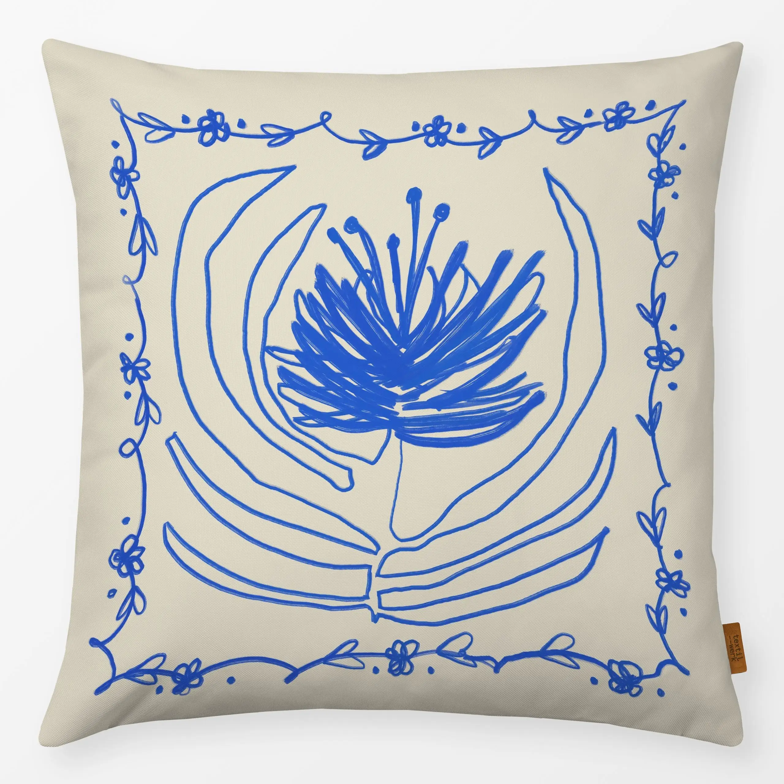Kissen Spanish Flower - Blumen & Florales, Sommer - von „KunstbyStephie"; boho, Blumen, Sommerblumen, Sommer, floral, flower...