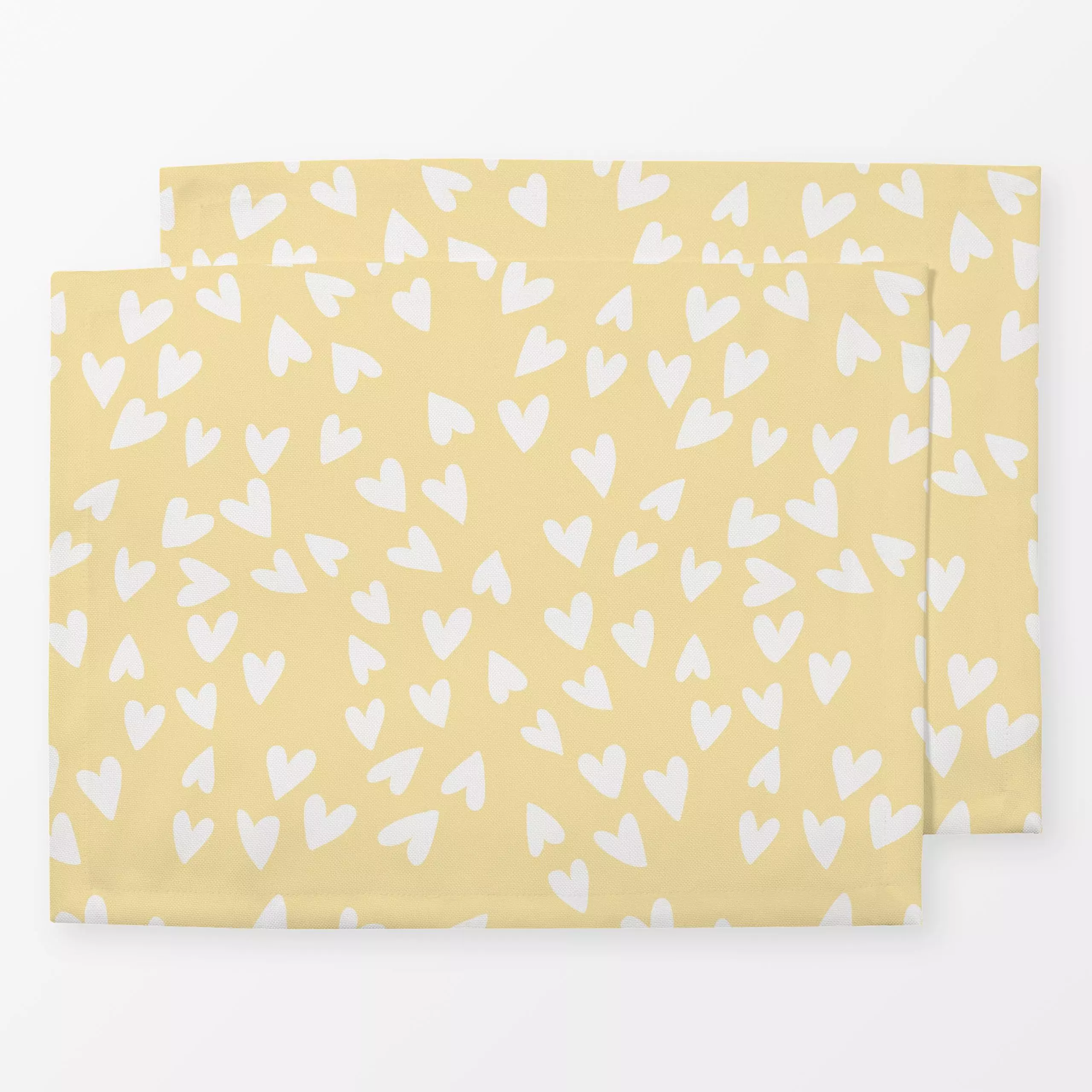 Tischset Wilde Herzen softgelb - Liebe, Romantik & Pride, Symbole & Muster, Anlässe - von „Studio Kesse"; Kinder, Love, Herz...