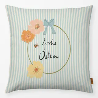 Kissen Frohe Ostern Blumenkranz