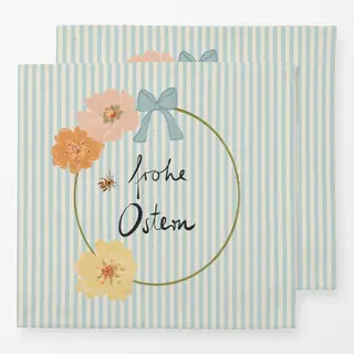 Servietten Frohe Ostern Blumenkranz