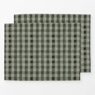 Tischset Winter Weihnacht Grün Kariert