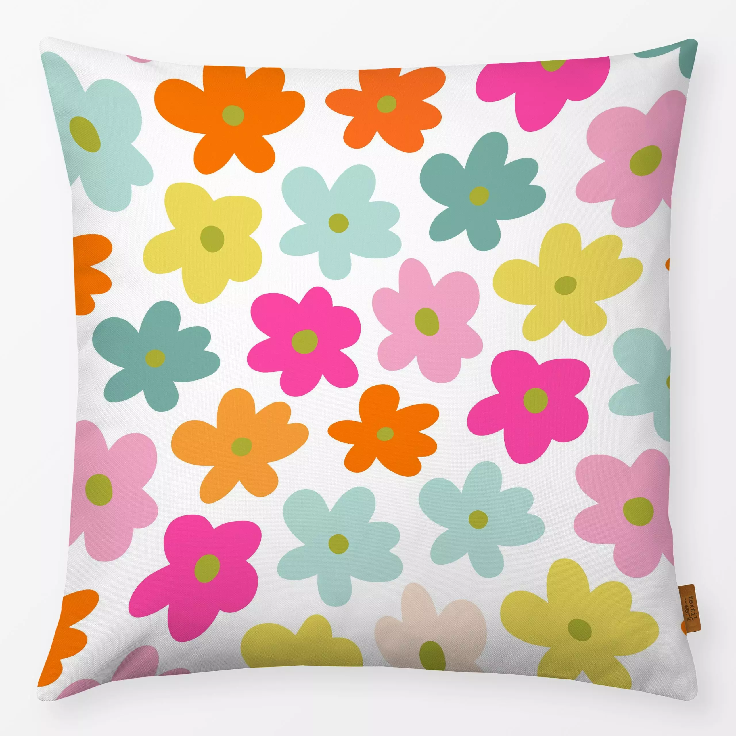 Kissen Happy Summer 2 - Blumen & Florales, Sommer, Symbole & Muster - von „Uta Naumann"; boho, Natur, Blumen, Retro, Garten,...